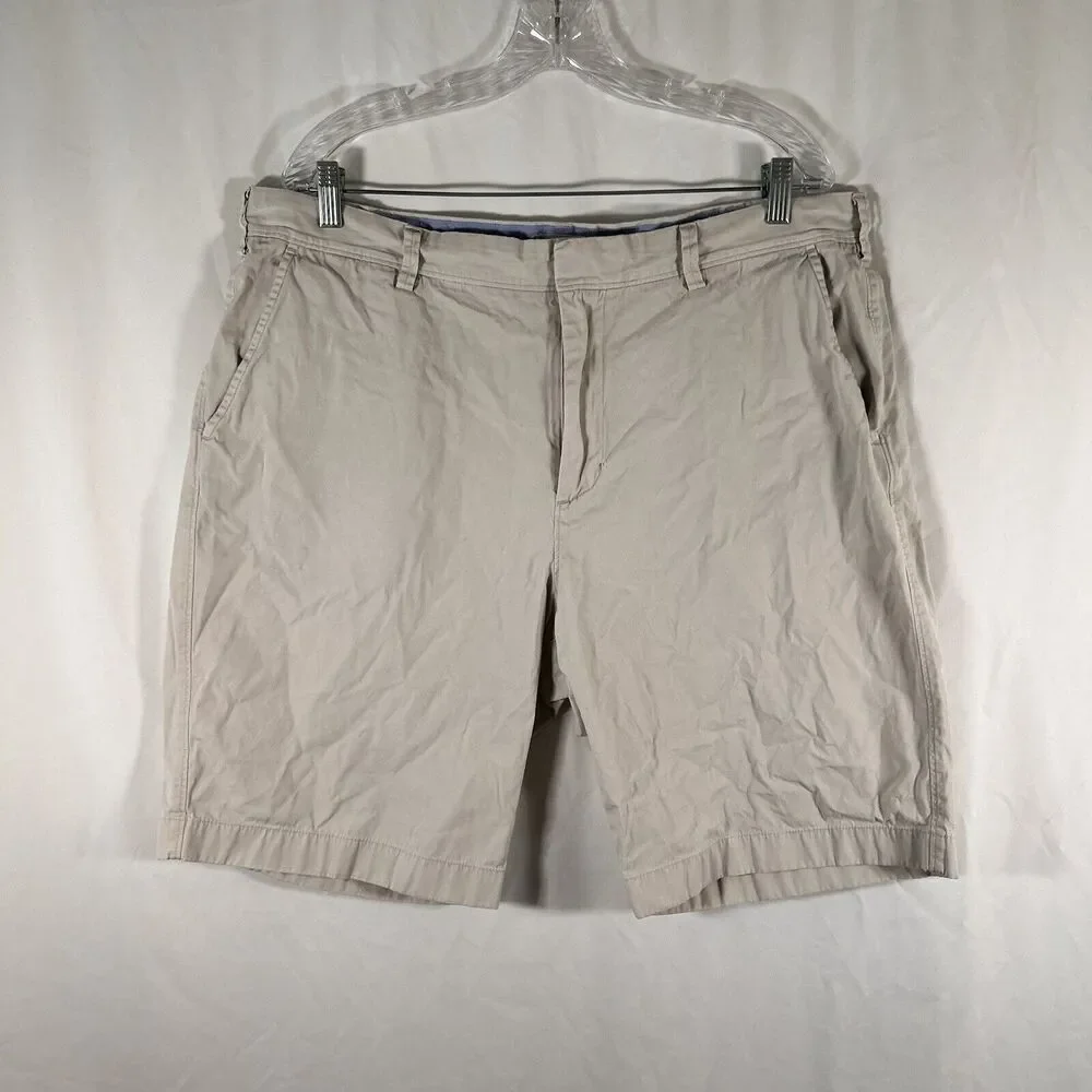 J. Crew Chino Shorts 38 Khaki Pockets Button Zip 10